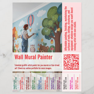 Flyer oferta de emprego de pintor de mural de parede Ras