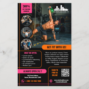 Flyer Oferta de especial cor-de-rosa-quente laranja Mark