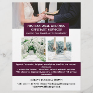 Flyer Oficiante de Casamento Moderno
