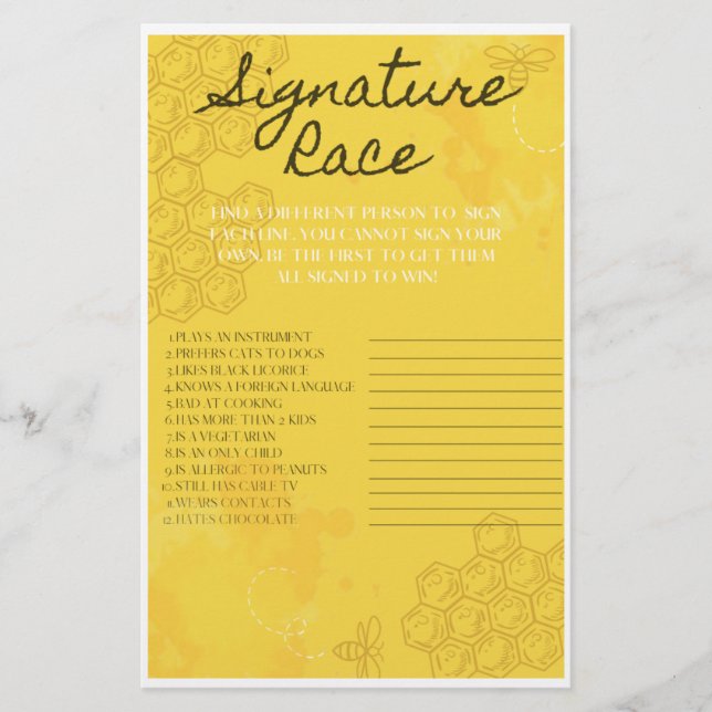 Flyer Oh Babee Signature Race Game (Frente)