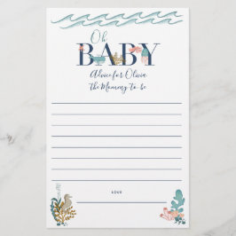 Flyer Oh Bebê sob o mar Chá de fraldas Aconselhamento pa