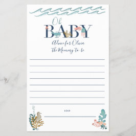 Flyer Oh Bebê sob o mar Chá de fraldas Aconselhamento pa