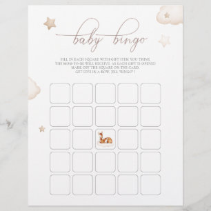Flyer Oh Deer Gender Neutral Watercolor Baby Bingo Game