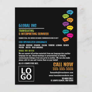 Flyer Olá, Design, Tradutor e Intérprete