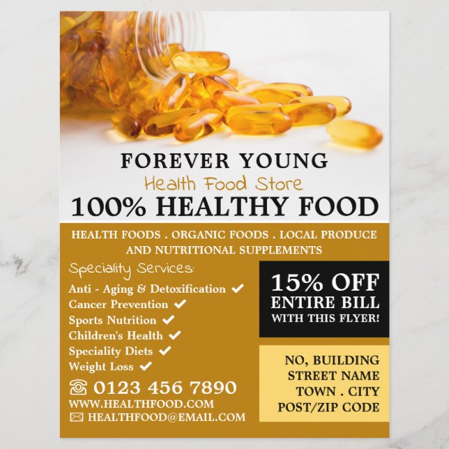 Flyer Óleo de Fígado de Bacalhau, Publicidade na Loja de (Frente)