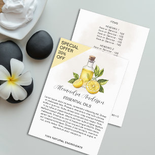 Flyer Óleos Essenciais Botânicos de Limão Aquarela Flora