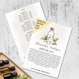 Flyer Óleos Essenciais Naturais de Jasmim Floral Aquarel