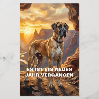 Flyer Olhe para o próximo Ano Fawn Great Dane Convite