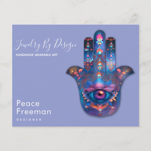 Flyer Olho da Iluminação | Design da Mão de Hamsa (Verso)