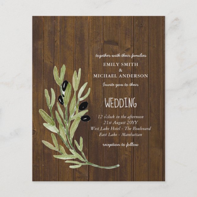 Flyer OLIVE ORÇAMENTAL DEIXA O Casamento Moderno Minimal (Frente)