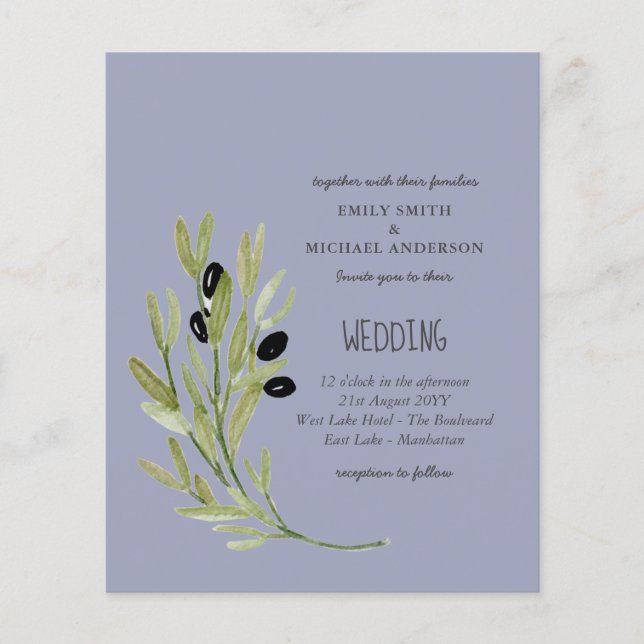 Flyer OLIVE ORÇAMENTAL DEIXA O Casamento Moderno Minimal (Frente)