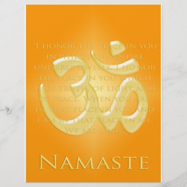 Flyer Om em Laranjas & Douradas - Namaste (Frente)