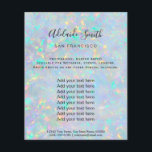 Flyer opal FAUX iridescent texture<br><div class="desc">beauty salon professional makeup artist flyer</div>