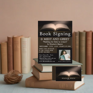 Flyer Open Book, Writers Book Signing Advertising