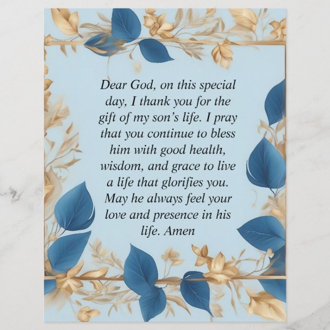 Flyer Oração de Mãe para o Filho (Frente)