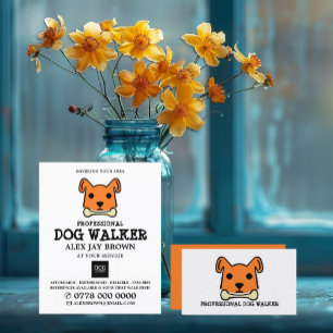 Flyer Orange Dog com Osso, Publicidade de Dog Walker