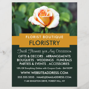 Flyer Orange Rosa, Florist, Anúncio de Floresta