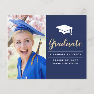 Flyer Orçamento 2021 Marinho Blue Dourado Graduação d