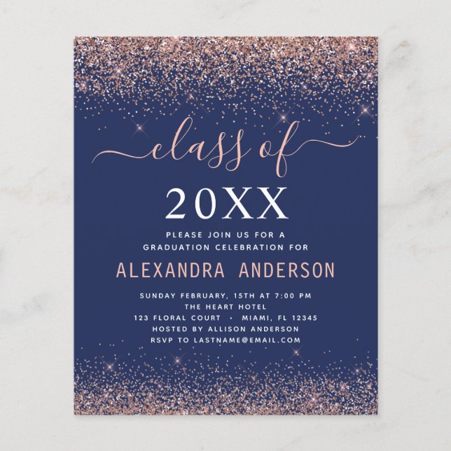 Flyer Orçamento 2023 Convite para Graduação de Azul Mari (Frente)