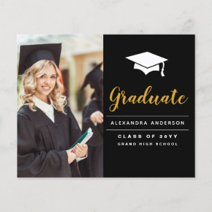 Flyer Orçamento 2023 Foto Preto e Dourado de Graduação