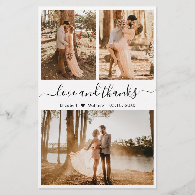 Flyer Orçamento 3 Foto Colagem Casamento Obrigado (Frente)