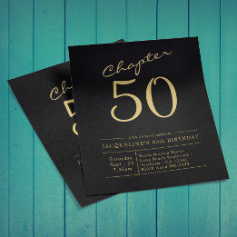 Flyer Orçamento 50º Aniversário Convite Preto Dourado