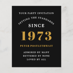 Flyer Orçamento 50º Aniversário Convite Preto Dourado 19