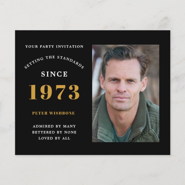 Flyer Orçamento 50º Convite de Aniversário de 1973 Nome  (Frente)