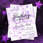 Flyer Orçamento 60º Aniversário Convite Floral Roxo<br><div class="desc">Elegante 60ª Festa de aniversário de convite Floral Purple modelo.</div>