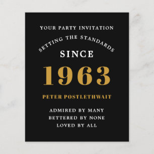 Flyer Orçamento 60º Aniversário Convite Preto Dourado 19