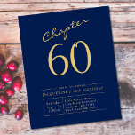 Flyer Orçamento 60º Aniversário Marinho de Convite Azul<br><div class="desc">Convite de aniversário sofisticado e elegante. BAIXOS FLYERS DE CONVITE ORÇAMENTAL. *** OBSERVE que esta opção orçamental é um passageiro (sem envelopes incluídos), daí o preço baixo - A opção SATIN é a opção mais espessa. O design tem um modelo de texto adicional na parte traseira (sim, valor agregado!) para...</div>