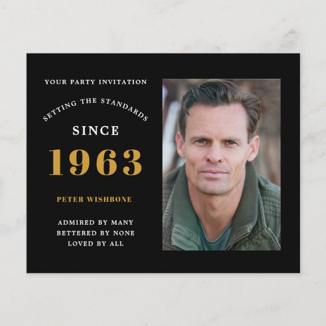 Flyer Orçamento 60º Convite de Aniversário de 1963 Nome  (Frente)