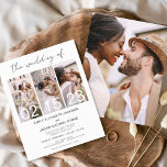 Flyer Orçamento A Foto De Casamento Simples E Minimalist<br><div class="desc">Orçamento O Casamento do Moderno Elegante Quatro (4) Colagem de Fotos e Grande Convite Minimalista de Casamento de Data. Os cartões de convite para o casamento contêm uma tipografia moderna que é elegante,  simples e moderna para usar depois de você celebrar o dia de casamento simples e minimalista.</div>