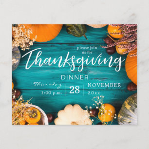 Flyer Orçamento Ação de Graças Banquete Janta Azul P