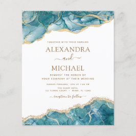 Flyer Orçamento Ágata Turquesa Dourado Casamento
