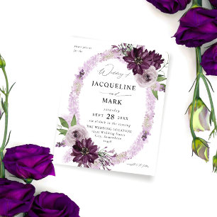 Flyer Orçamento Anel Floral Roxo e Lavanda Casamento