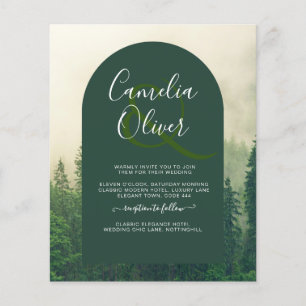 Flyer ORÇAMENTO Árvores de Pinheiro Montanha Floresta Ve