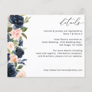 Flyer Orçamento Azul Marinho & Rosa Floral