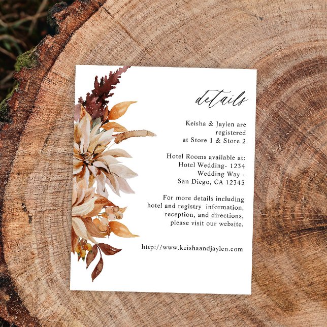 Flyer Orçamento Bege Baixo Detalhes Florais de Outono (Criador carregado)