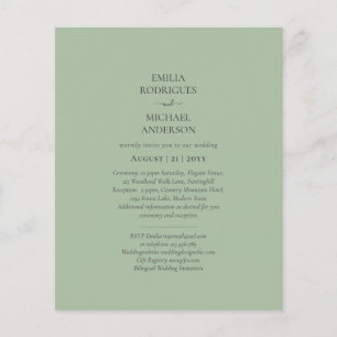 Flyer ORÇAMENTO Bilingue Dupla Face Sage Monocromático