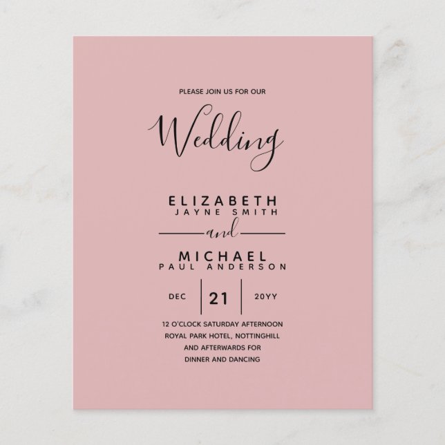 Flyer Orçamento Bilíngue Espanhol BODA Casamento Inglês (Frente)