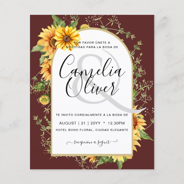 Flyer ORÇAMENTO Bilíngue Girassóis Girassóis Casamento E (Verso)
