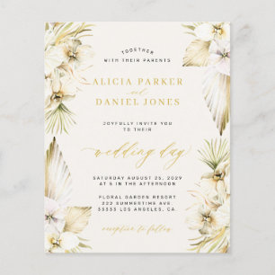 Flyer Orçamento boho elegante orquídea branca casamento 