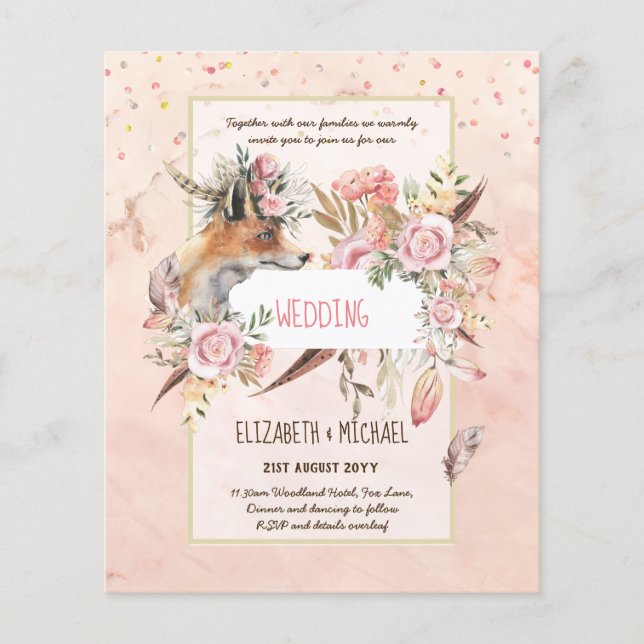 Flyer ORÇAMENTO Boho Floral Casamento Floral FOX Bosque  (Frente)