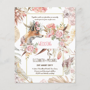 Flyer ORÇAMENTO Boho Floral Raposa Floral Casamento Mode