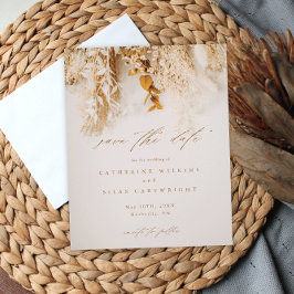 Flyer Orçamento Boho Flores de Outono Casamento Salve a