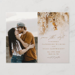 Flyer Orçamento Boho Flores Foto Casamento Salvar A Data
