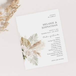Flyer Orçamento Boho Pampas Grass B Cerimônia Floral d