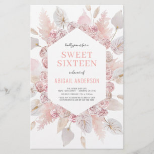 Flyer Orçamento Boho Sweet 16 Convocação Moderna para