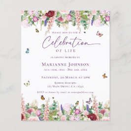 Flyer Orçamento Borboletas Florais Celebração da Vida